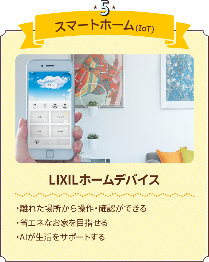 スマートホーム(IoT) LIXILホームデバイス ・離れた場所から操作・確認ができる・省エネなお家を目指せる・AIが生活をサポートする